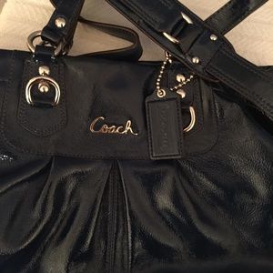 Authentic COACH Purse - Navy Blue Patent Leather
